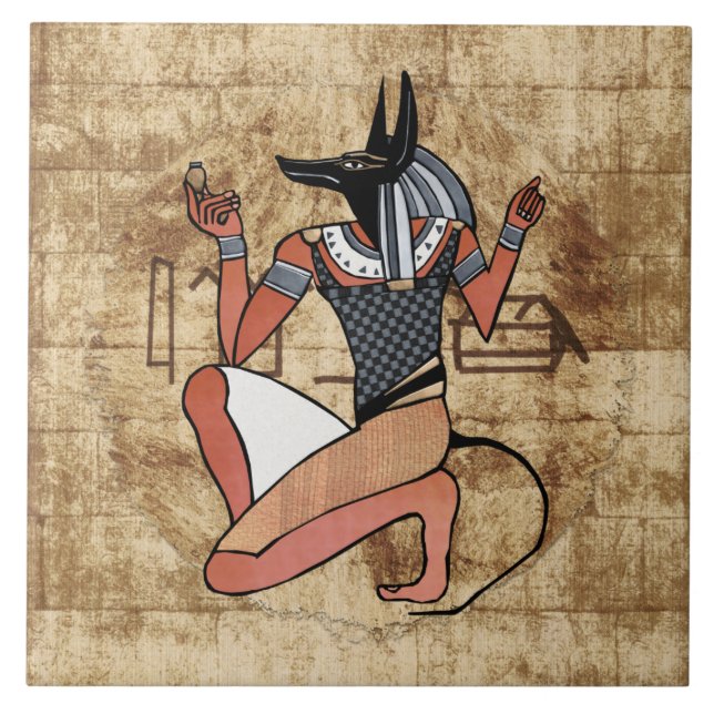 Anubis The Guardian Egyptian Tile (Front)