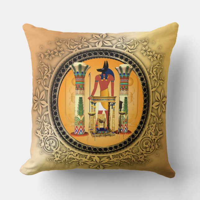 Anubis Throw Pillow (Front)