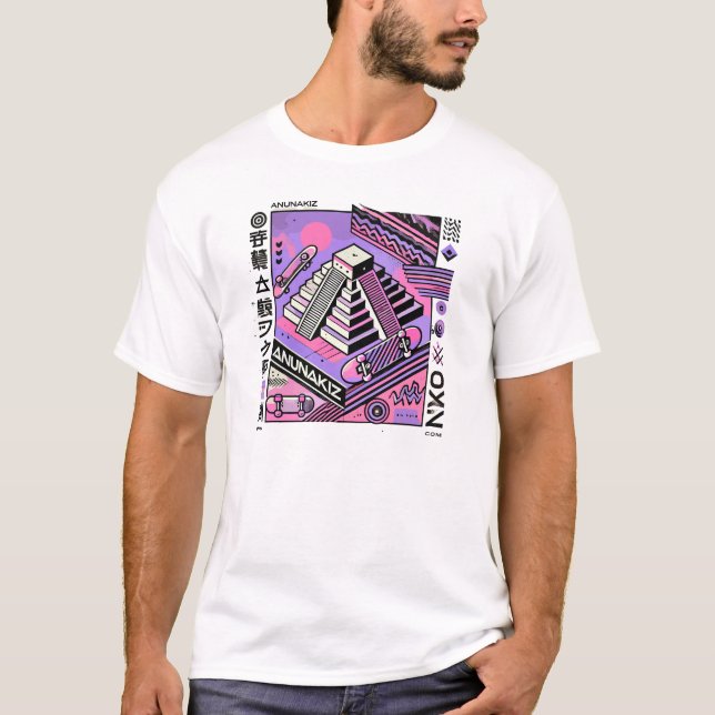 Anunakiz Ziggurat Anunnaki Skater Vibes T-Shirt (Front)
