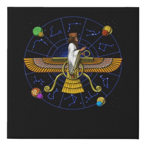 Anunnaki Alien God Faux Canvas Print