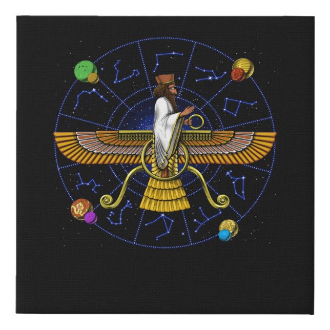 Anunnaki Alien God Faux Canvas Print (Front)