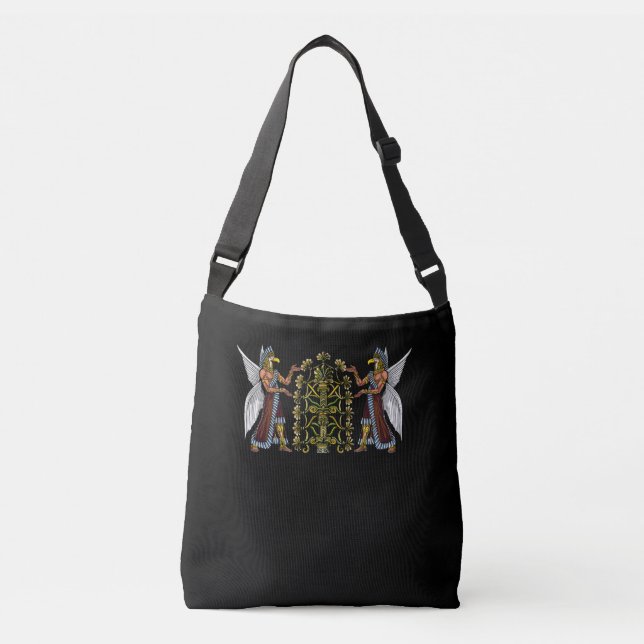 Anunnaki Aliens Ancient Sumerian Gods Crossbody Bag (Front)