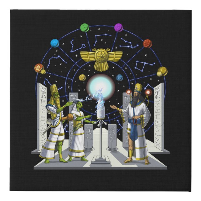 Anunnaki Aliens Faux Canvas Print (Front)