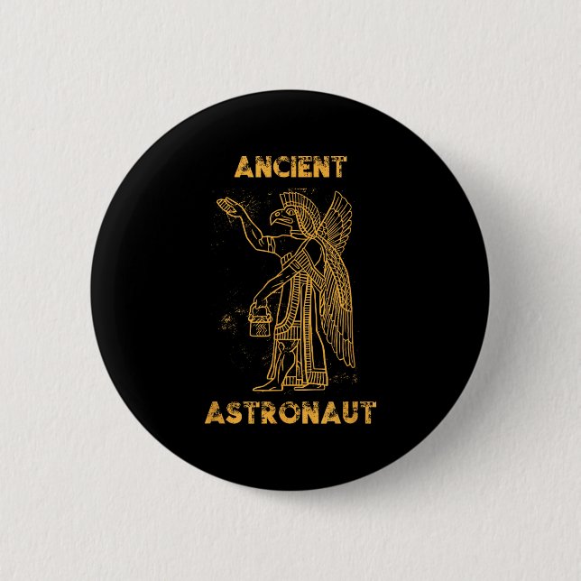Anunnaki Ancient Astronaut Sumerian Alien Theorist Button (Front)