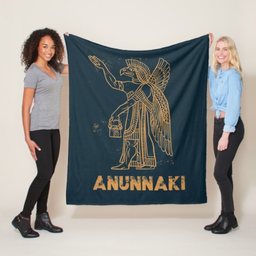 Anunnaki Ancient Astronaut Sumerian Alien Theorist Fleece Blanket