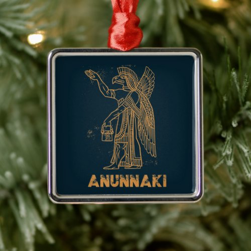 Anunnaki Ancient Astronaut Sumerian Alien Theorist Metal Ornament
