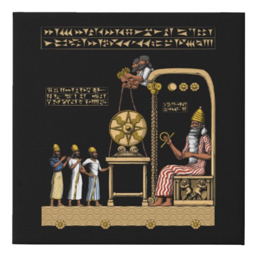 Anunnaki Gods Faux Canvas Print