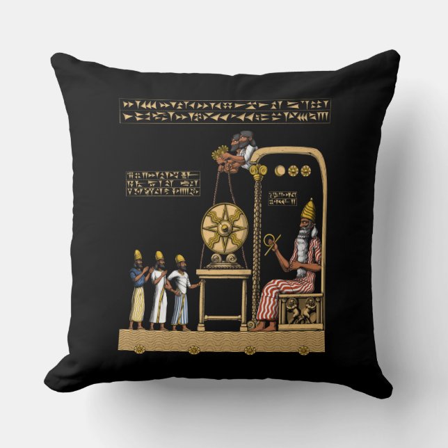 Anunnaki Gods Throw Pillow (Front)