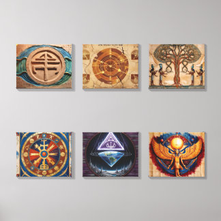 Anunnaki Sacred Symbols – Ancient Knowledge Wall  Canvas Photo Tile