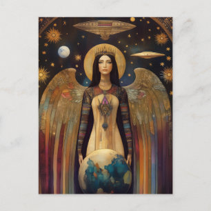 Anunnaki Star Goddess Ishtar Abstract Surreal Art Postcard