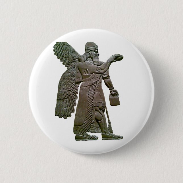 Anunnuki Ancient Sumerian Alien Extraterrestrial Pinback Button (Front)