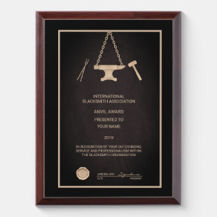 Anvil Award Plaque