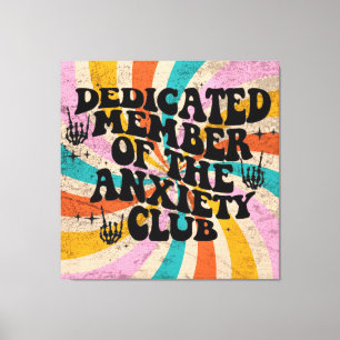 anxiety club member canvas print