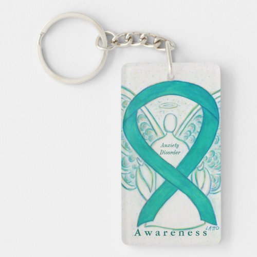 Anxiety Disorder Angel Awareness Ribbon Keychain