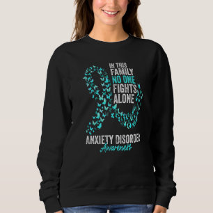 Anxiety Disorder Awareness Month Butterflies Teal  Sweatshirt