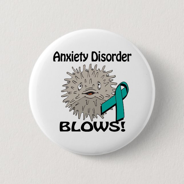 Anxiety Disorder Blows Awareness Design Pinback Button (Front)