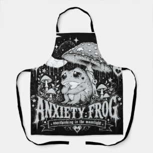 Anxiety Frog Overthinking Moonlight Design Apron