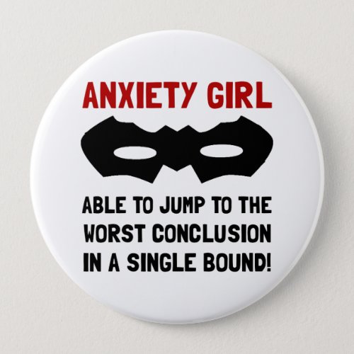 Anxiety Girl Pinback Button