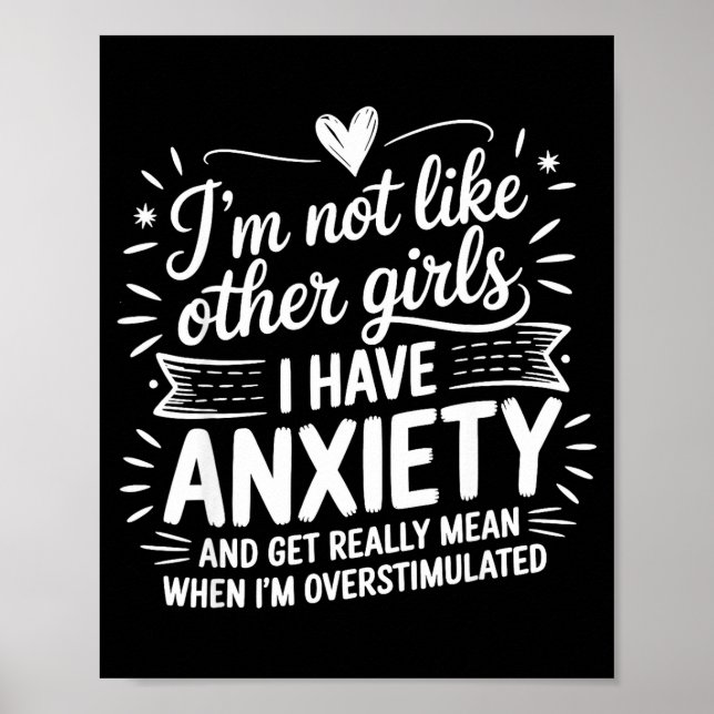 Anxiety Humor For Women With Overstimulation  Poster (Front)