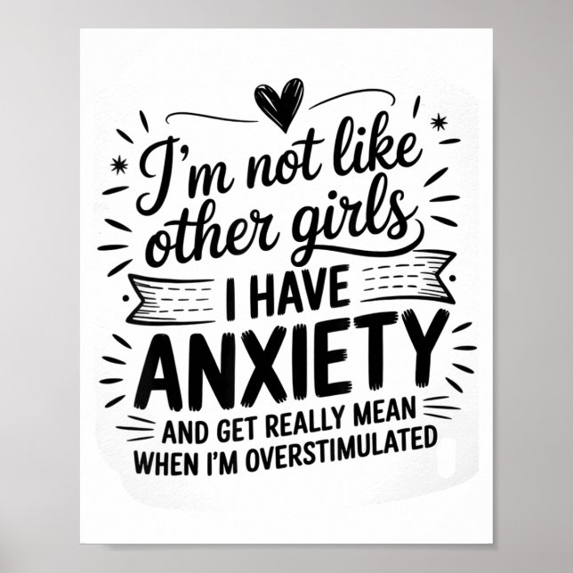 Anxiety Humor For Women With Overstimulation  Poster (Front)