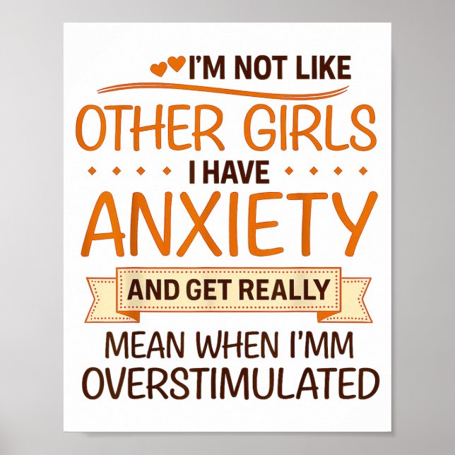 Anxiety Humor For Women With Overstimulation  Poster (Front)