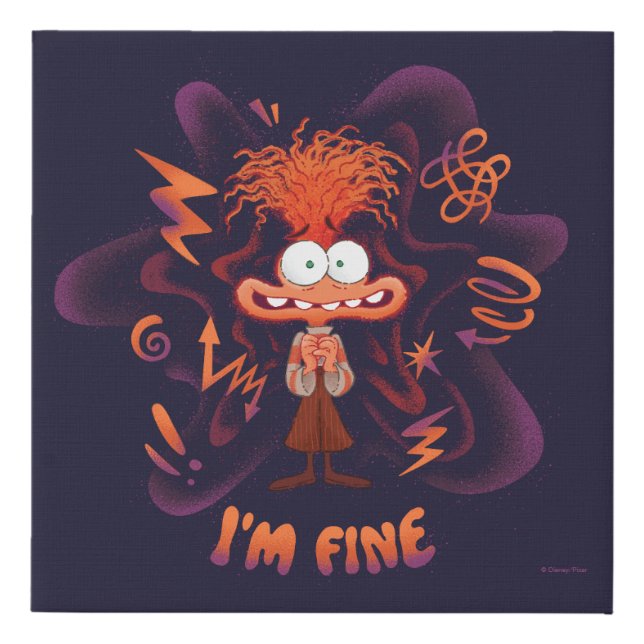 Anxiety "I'm Fine" Faux Canvas Print (Front)