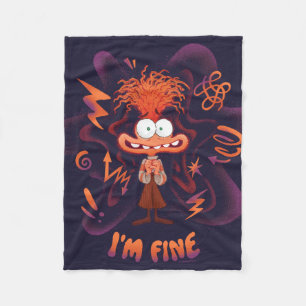 Anxiety "I'm Fine" Fleece Blanket