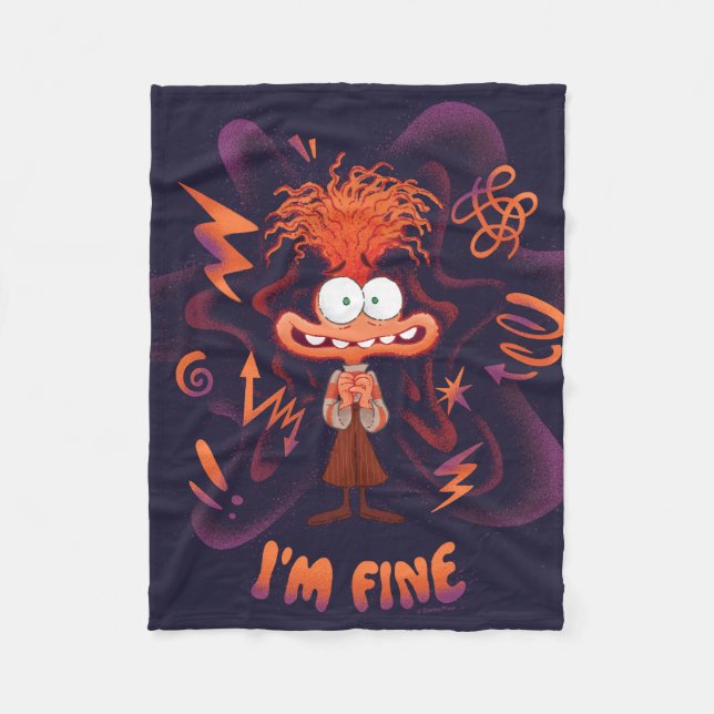 Anxiety "I'm Fine" Fleece Blanket (Front)