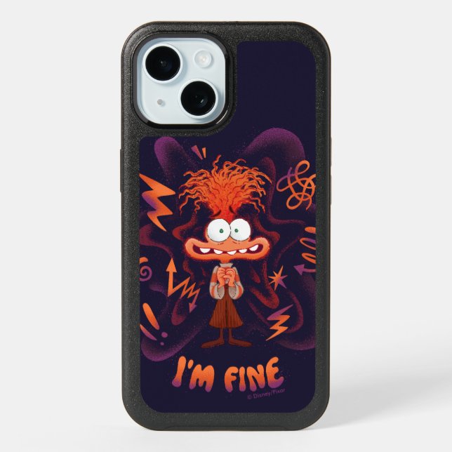 Anxiety "I'm Fine" iPhone 15 Case (Back)
