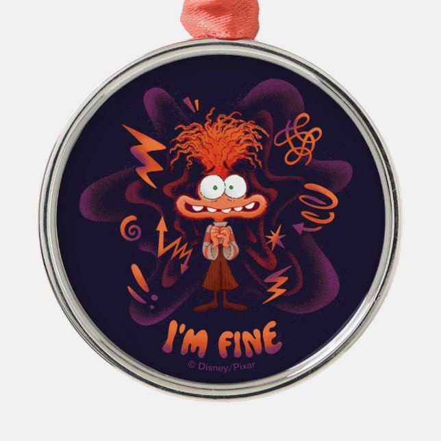 Anxiety "I'm Fine" Metal Ornament (Front)
