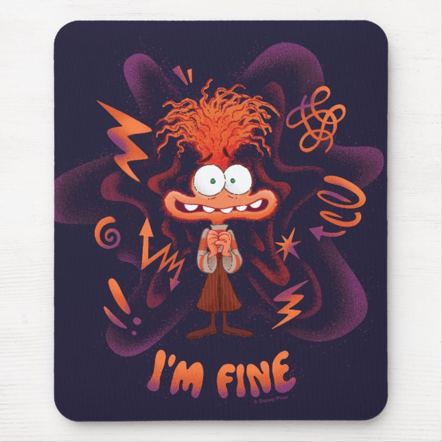Anxiety "I'm Fine" Mouse Pad (Front)
