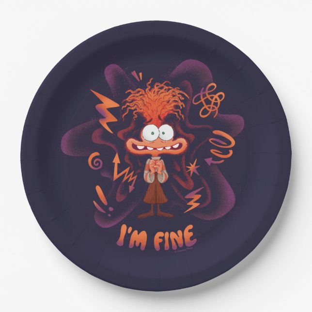 Anxiety "I'm Fine" Paper Plates (Front)