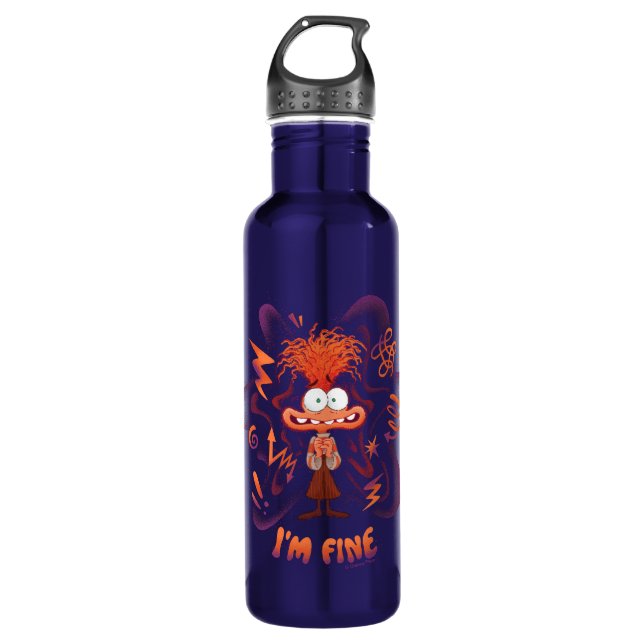 Anxiety "I'm Fine" Stainless Steel Water Bottle (Front)