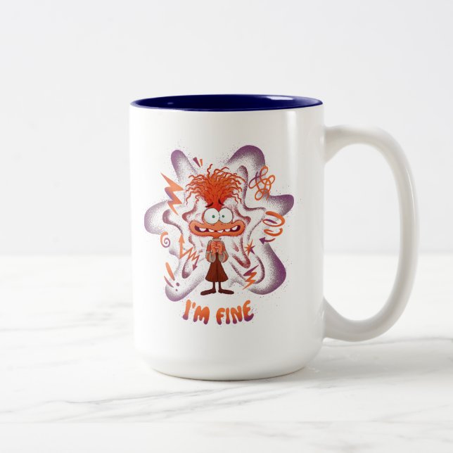 Anxiety "I'm Fine" Two-Tone Coffee Mug (Right)