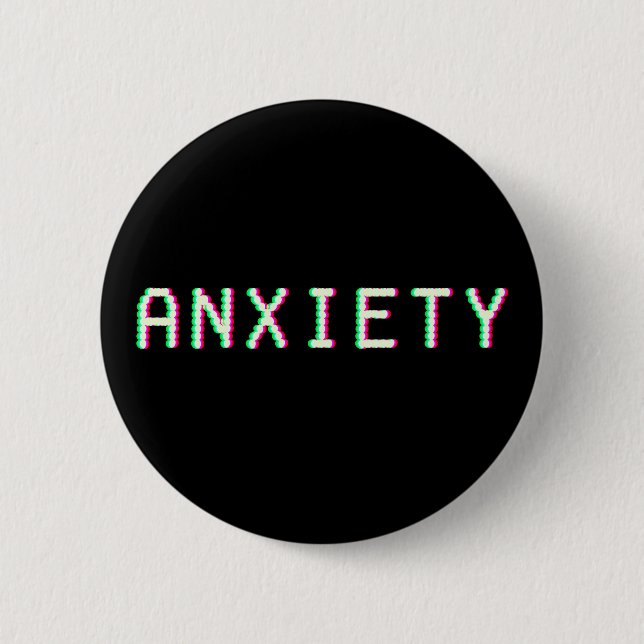 Anxiety Old Blurry TV Screen Style Button (Front)