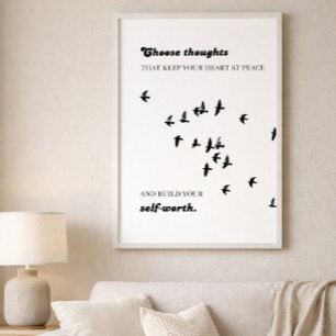Anxiety relief wall art   calming thoughts quote