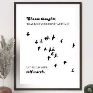Anxiety relief wall art calming thoughts quote