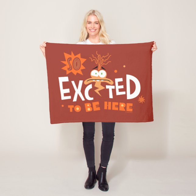 Anxiety "So Excited To Be Here" Fleece Blanket (In Situ)