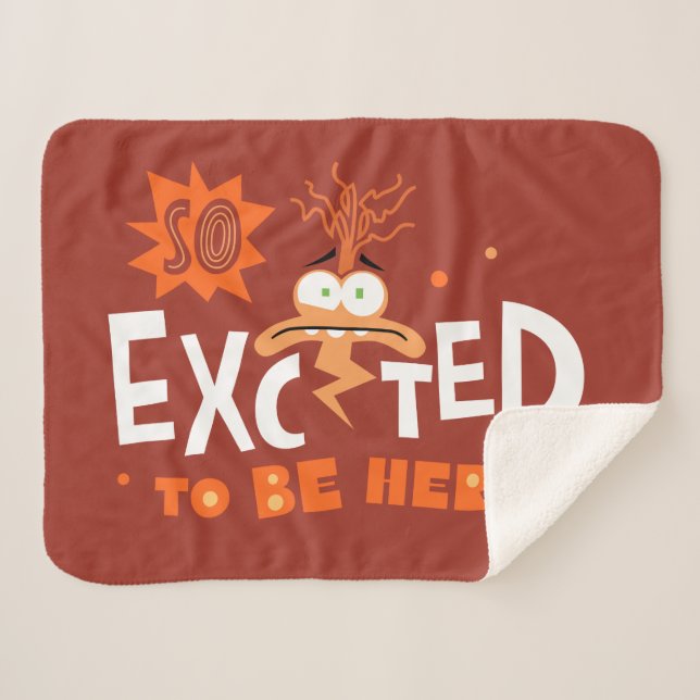 Anxiety "So Excited To Be Here" Sherpa Blanket (Front (Horizontal))