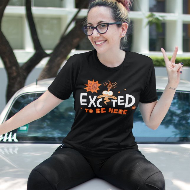 Anxiety "So Excited To Be Here" Tri-Blend Shirt (Person wearing t-shirt)
