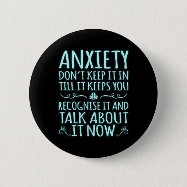 Anxiety Talk About It Ptsd Awareness Ribbon Suppor Button (Front)