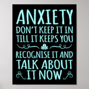 Anxiety Talk About It Ptsd Awareness Ribbon Suppor Poster
