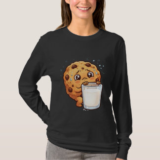 Anxious chocolate chip cookie character hiding T-Shirt