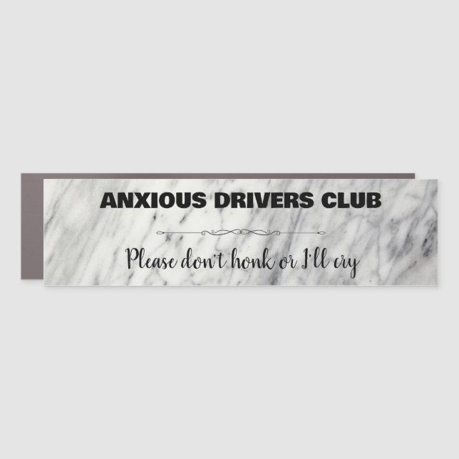 Anxious Driver's Club Car Magnet (Front)