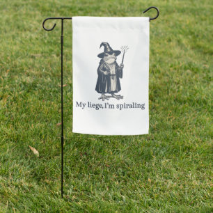 Anxious Frog Wizard Funny ADHD Neurodiversity Garden Flag