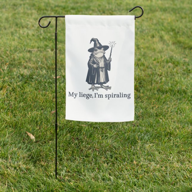 Anxious Frog Wizard Funny ADHD Neurodiversity  Garden Flag (In SItu)