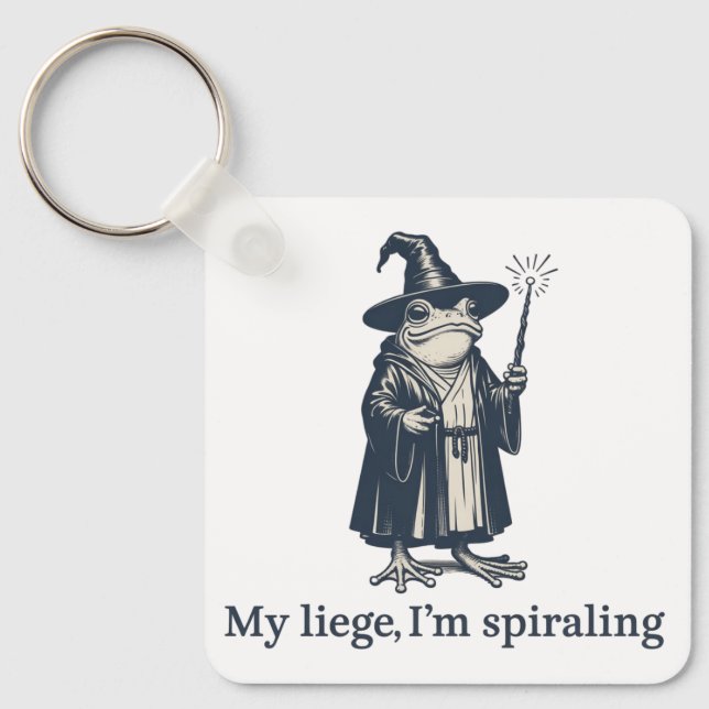 Anxious Frog Wizard Funny ADHD Neurodiversity  Keychain (Front)