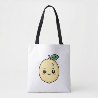 Anxious Lemon with a Sweat Drop – Cute Kawaii Past Tote Bag