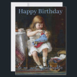 Anxious little mother Happy birthday Granddaughter<br><div class="desc">A little girl giving her sick doll medicine</div>