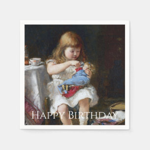 Anxious little mother Happy Birthday Napkins